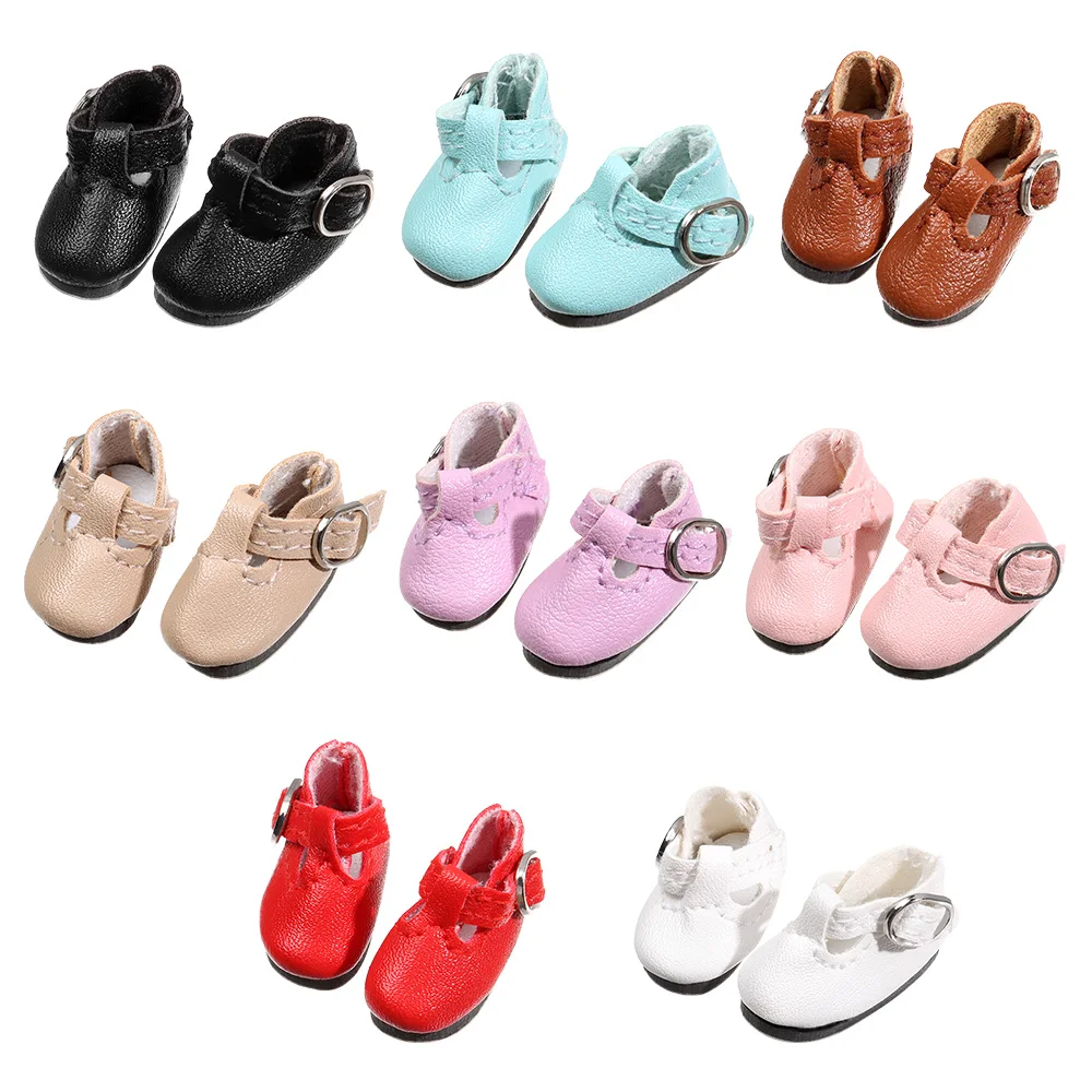 1Pair Doll Shoes for 1/6 Blythes Doll and Suitable for 1/8 BJD Mini Lovely PU Leather Sandals Toy Shoes Doll&Accessories