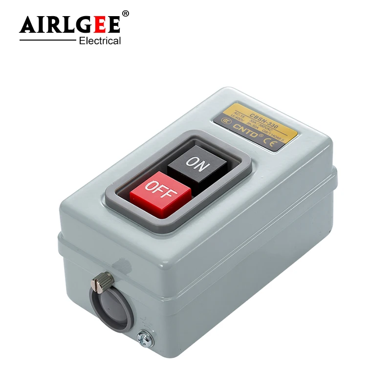 Start Push Button Switch AC220V 380V 3 phase BS211B BS216B BS230B Motor Control Start Stop ON-OFF  3.7KW