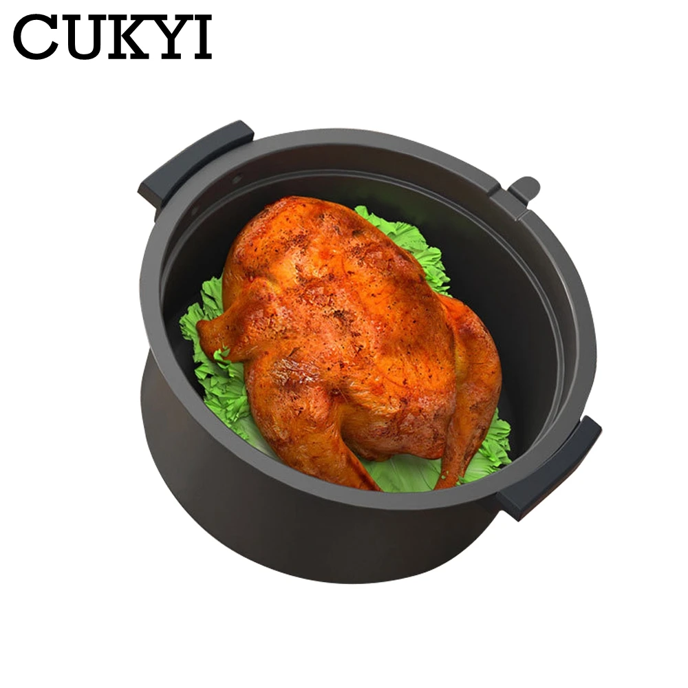 CUKYI 6L Household Fryer Intelligent French Fries Machine Electric Baking Oven Food Cooking Pot Oil Free Kitchen BBQ Tool 220V