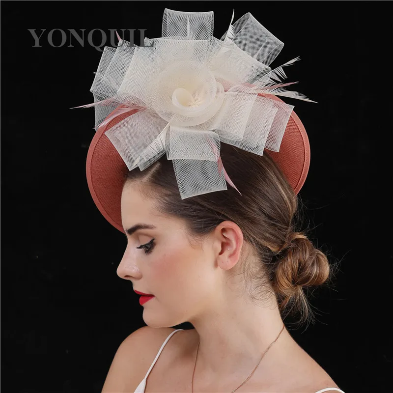 New Fashion Bride Women's Vintage Flower Mesh Net Fascinator Hair Clip Hat Party Wedding Millinery Cap Headband Ladies Fedora