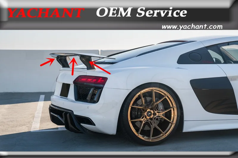 

Car-Styling NEW Carbon Fiber Rear Spoiler Fit For 2017-2018 R8 Coupe V10 & V11 Plus VRS VRS AERO Style Rear Wing Spoiler