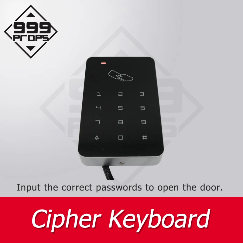 Room escape cipher keyboard enter correct password to unlock access control prop number keypad props for escape room 999 PROPS
