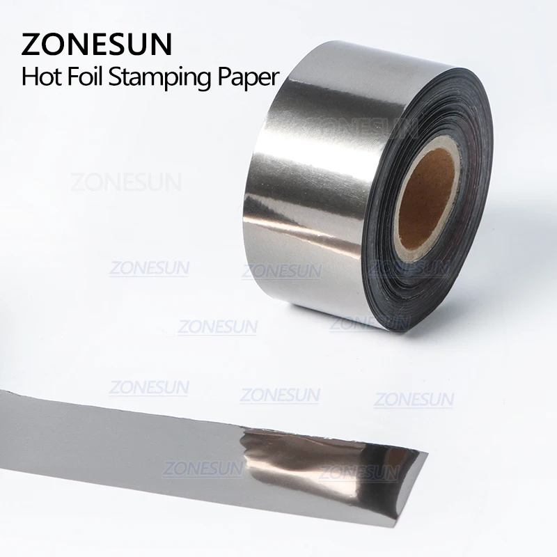 ZONESUN 6cm Gold Silver Foil Rolls Leather Paper Hot Foil Stamping Paper Heat Transfer Anodized Gilding Holographic Rose Gold