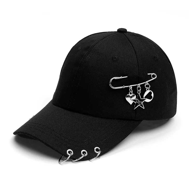 Unisex hat Punk Gorras Bone Masculino Feminino Beisbol Hip Hop Baseball Caps Creative Unisex Creative Piercing Ring Baseball Cap