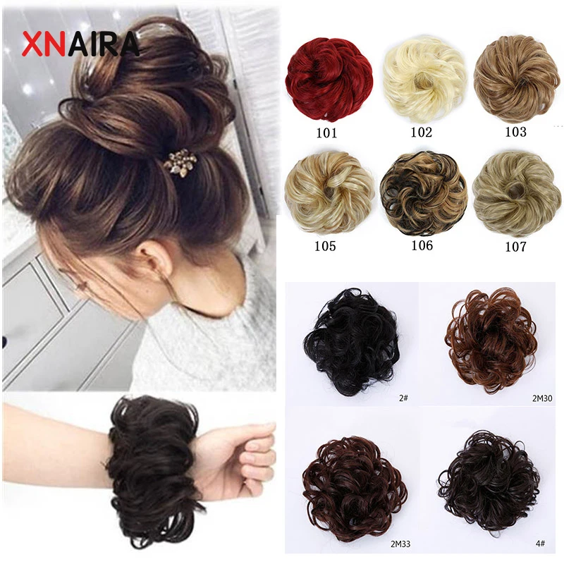 

Xnaira Synthetic Chignon Natural Curly Hair Bun Wig Made Into Heat-Resistant Wig Suitable For Women's Hairpiece Tail