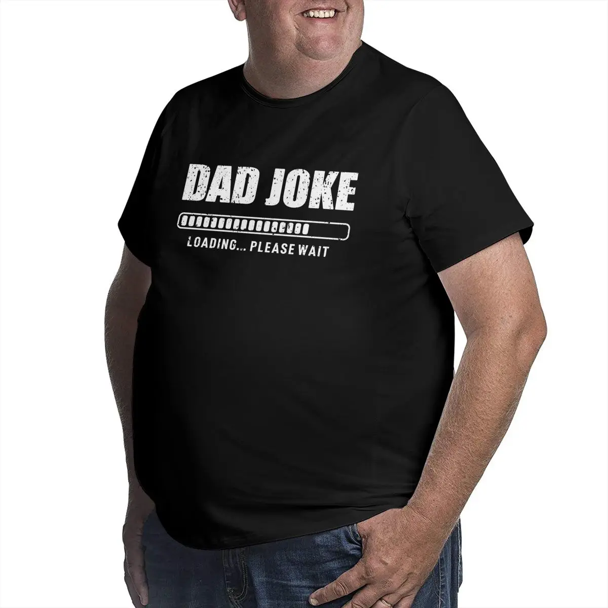 Dad Joke Loading Bad Pun T-Shirt Men Father\'s Day Gift Hipster Big Tall Tee Shirt Crew Neck T Shirts Plus Size 4XL 5XL 6XL Tops