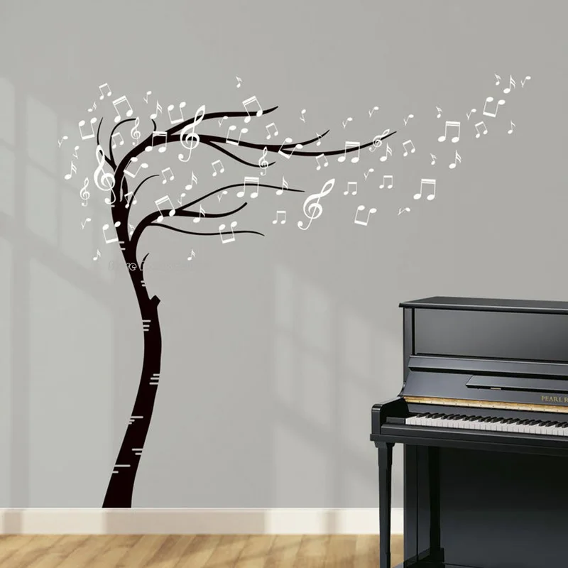 

Sweeping Musical Notes Tree Vinyl Wall Decals Sticker Art Matt Music Decal Perfect For Music Room High Quality Wall Decor LL845