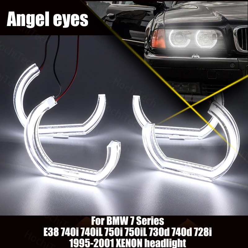 

Ring Day Light DTM U Shape Light 6000K White DRL Crystal Angel Eyes DTM Style for BMW 7 Series E38 1995-01 XENON Headlight