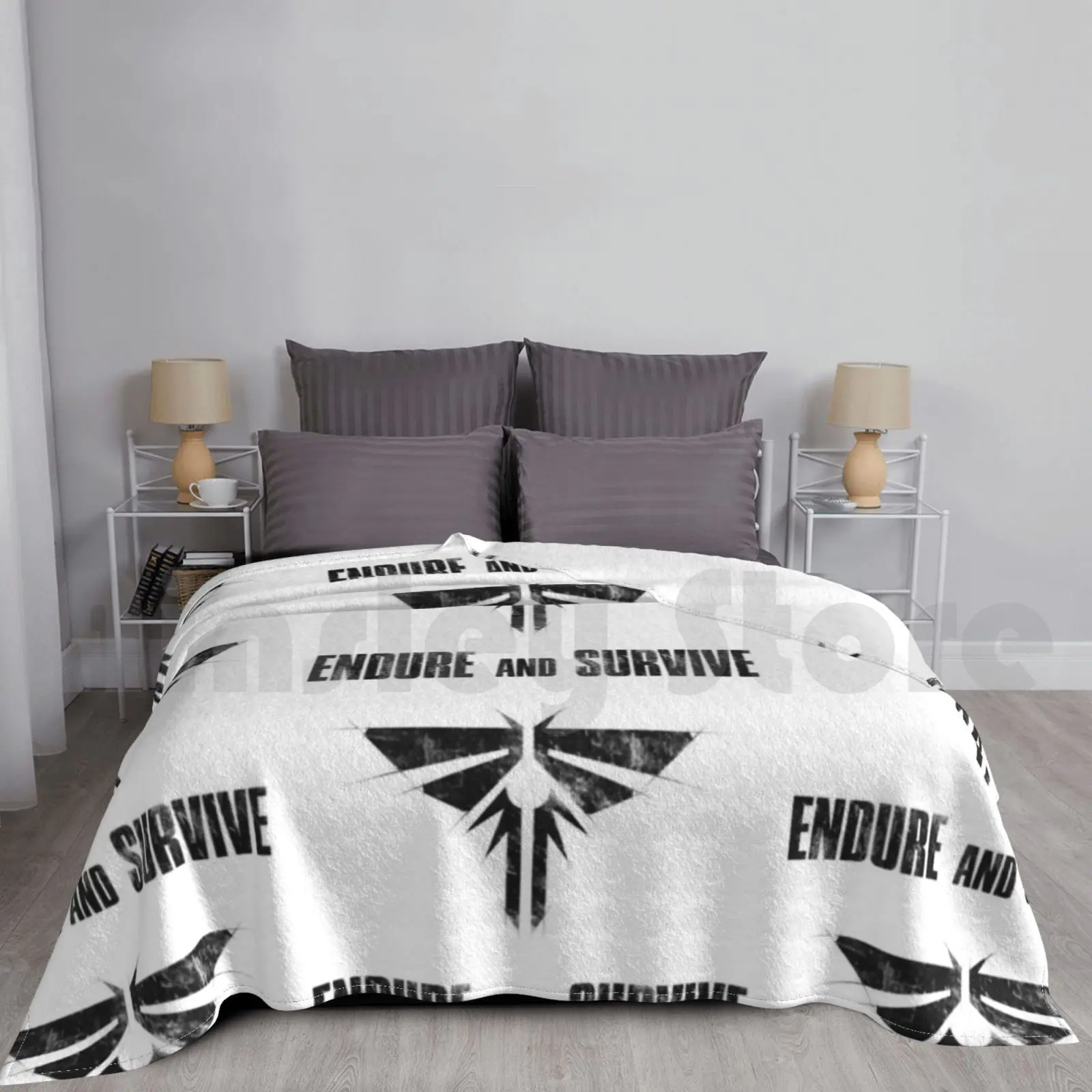 Endure And Survive Blanket Fashion Custom The Last Of Us Endure And Survive Tlou Joel Ellie Fireflies Look