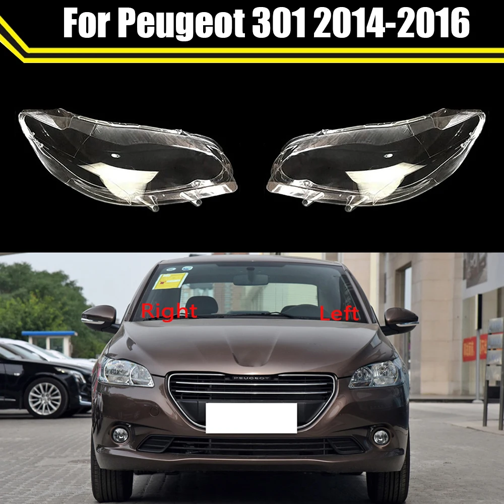 

Headlamp Cover For Peugeot 301 2014 2015 2016 Headlight Lens Car Light Replacement Auto Shell Transparent Lampshade Clear Caps