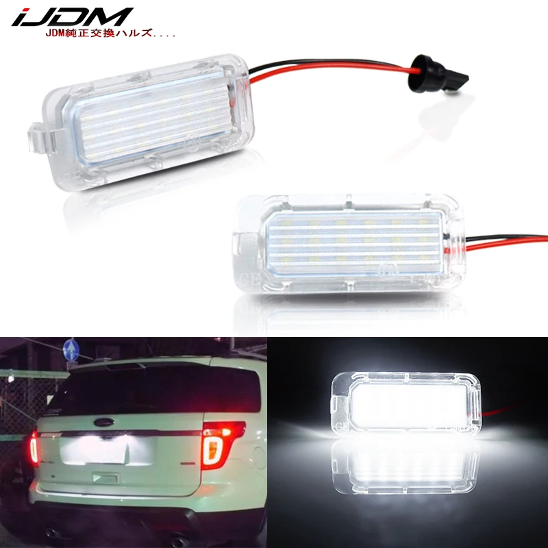 iJDM OEM-Fit 3W 6000K ksenonowe białe pełne oświetlenie tablicy rejestracyjnej LED do oświetlenia tablicy rejestracyjnej Ford Explorer Escape Fusion, magistrala CAN 12V