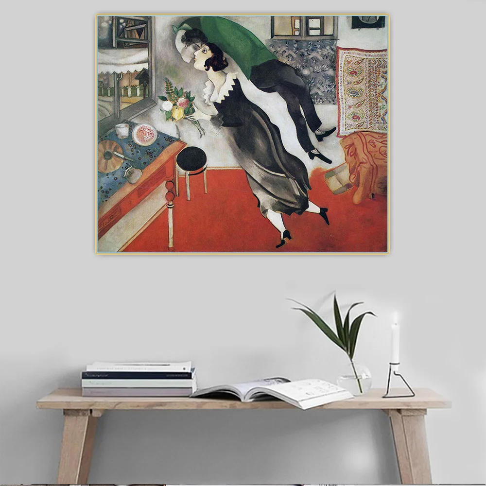 سيتون مارك شاجال 《عيد الميلاد》 لوحة زيتية فنية قماشية عمل فني شهير ملصق صورة جدار خلفية ديكور ديكور المنزل #3