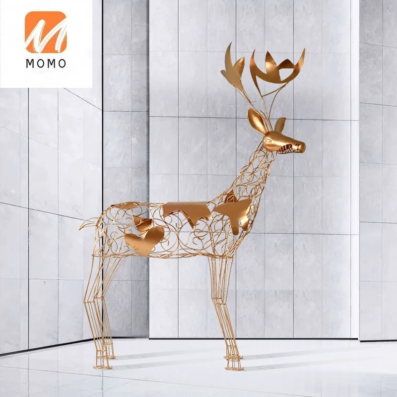 Creative Abstract Elk Sculpture Commercial Space Sales Office Hotel Lobby Floor Light Luxury Crafts Decorations