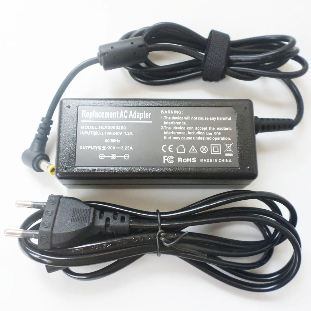 20V 65W AC Adapter Battery Charger Power Supply Cord For Lenovo 3000 IdeaPad Y550A Y550P Y560 Y560A Y560P Y570 Y580 Y650 Y650D