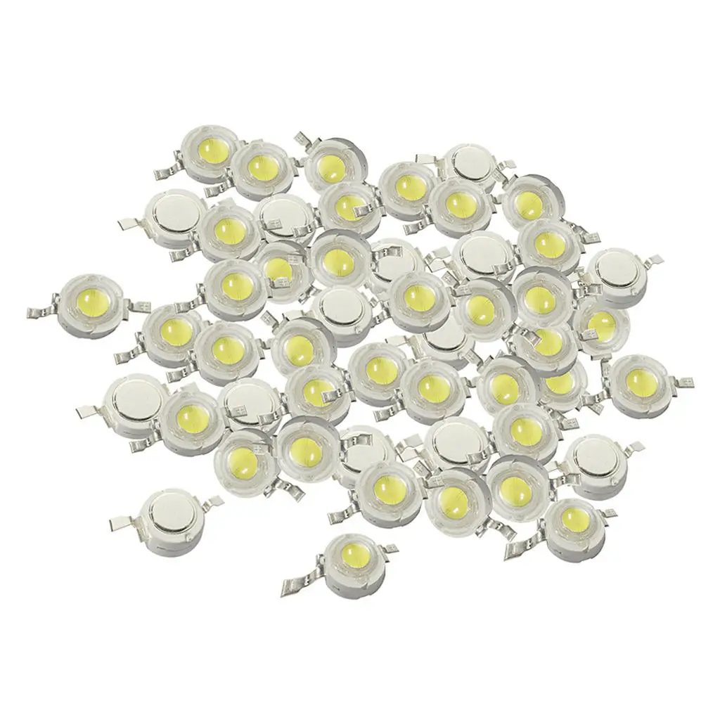 50 Pieces 1W High Power SMD LED COB Chip Lights Beads White LED Diode