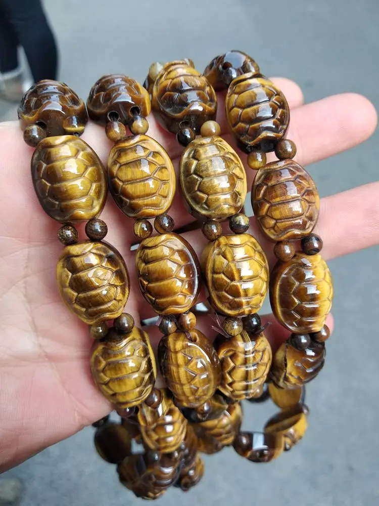 One Nature Hu Jing Shi Carven Bangle Turtle Gemstone Tortoise Bead Bracelets Mascot Amulet Bless