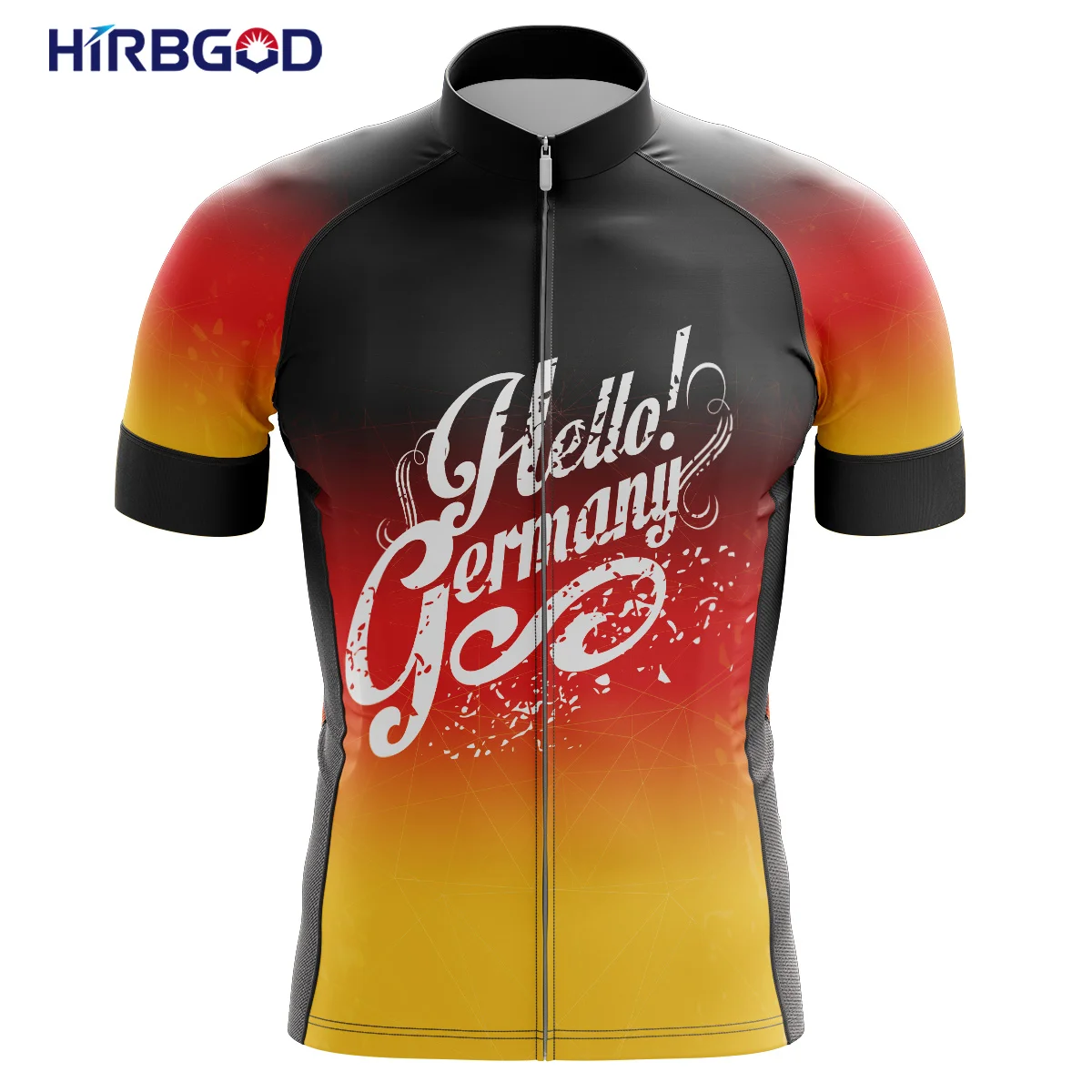 HIRBGOD Male's Triathlon Cycling Jersey 2021 National Flag Bicycle Clothing for Germany Short Sleeve Maillot Ciclismo,TYZ898-01