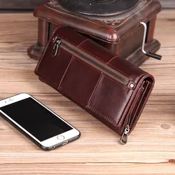 Cobbler Legend Long Genuine Leather Wallet Women 2019 Cards Holder Female Zipper Purses with Phone Bag Big Valet Carteira