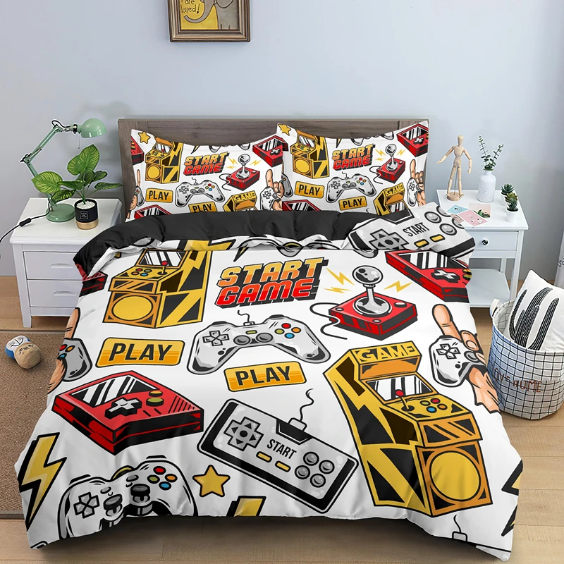 Gamer 3D Digital Printing Bedding Set Game Duvet Cover Pillowcase 2/3pcs Bed Linen For Boys US EU AU UK Size