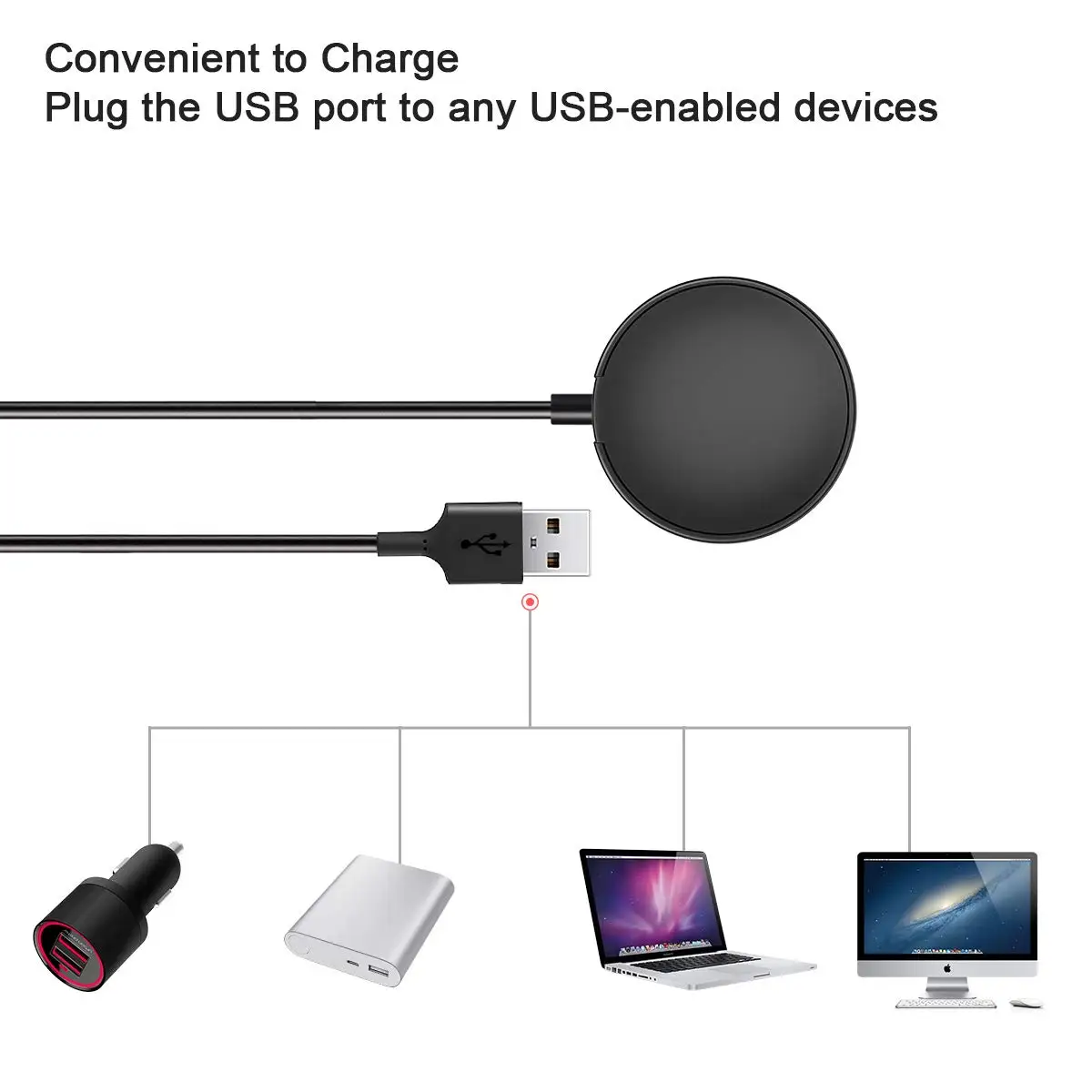 USB-кабель для зарядки для Samsung Galaxy Watch 4 / Watch 5 / Watch5 Pro / Active 2 / Active SmasrtWatch, 1 м