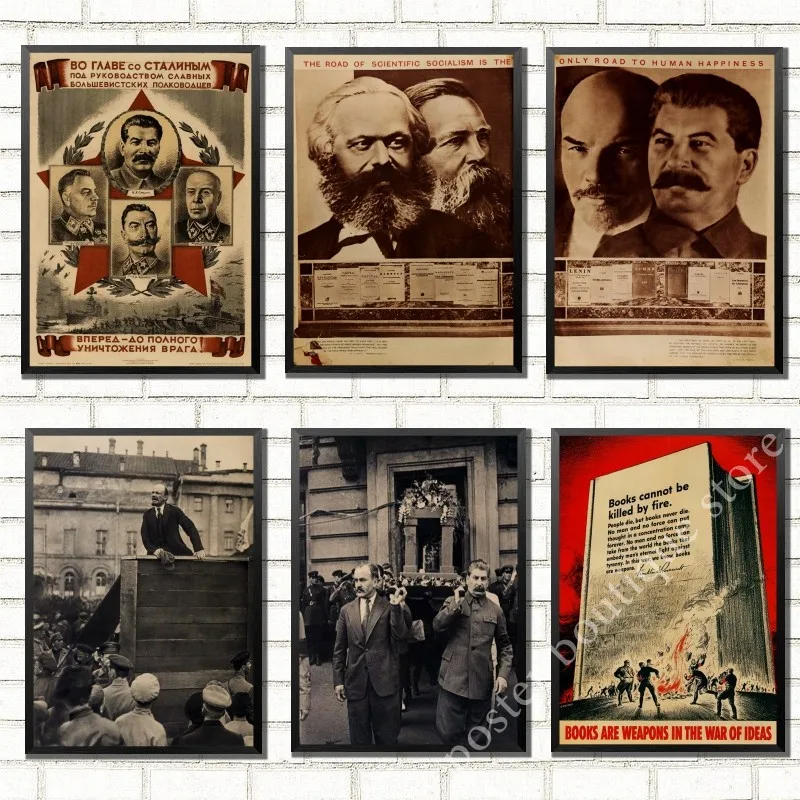 NEW WWII Leninist Political Propaganda Soviet Union USSR  CCCP Retro Poster Kraft Paper Wall Decorative Vintage Poster