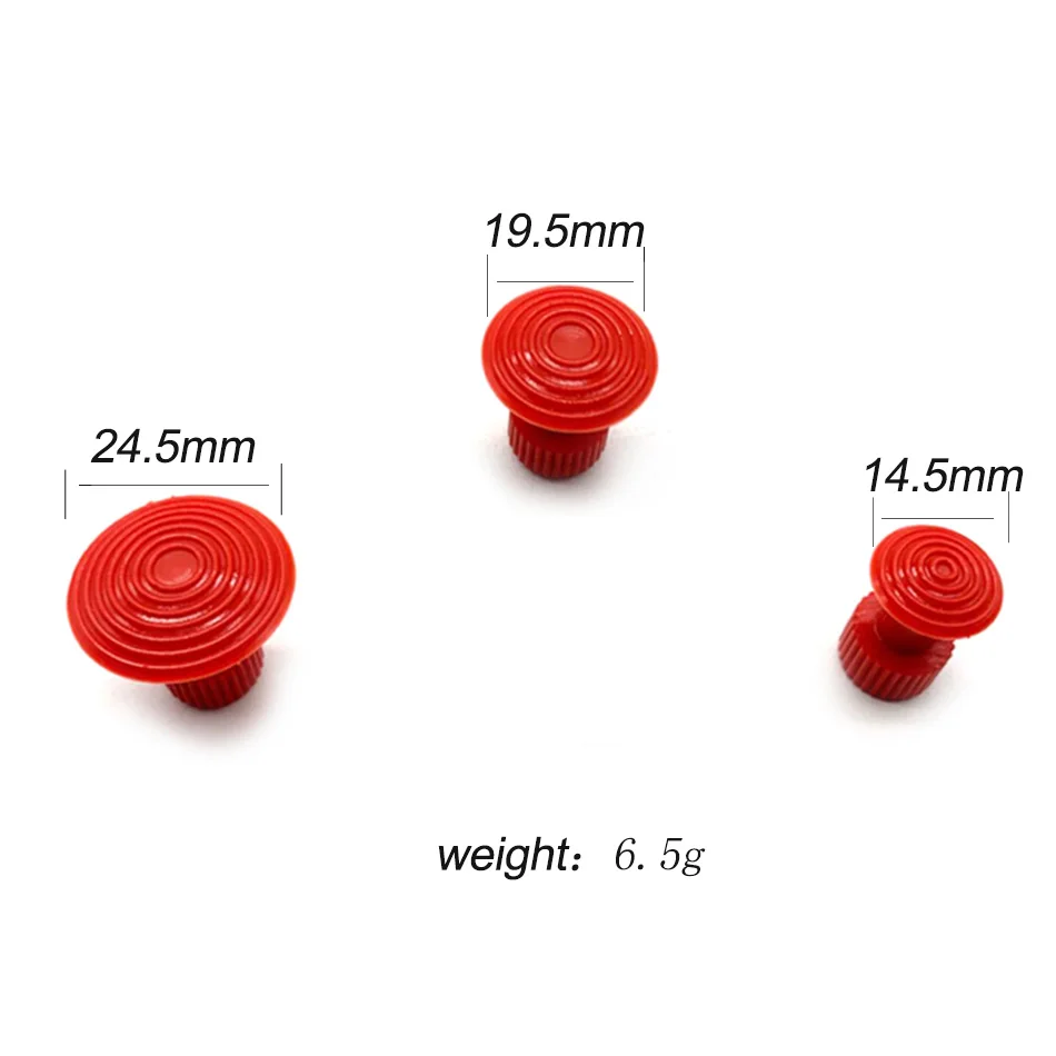 PDR King Tools 3pcs Red GlueTabs With Convex Surface For Hail Pit Dent Repair Tools Dent Puller Kit