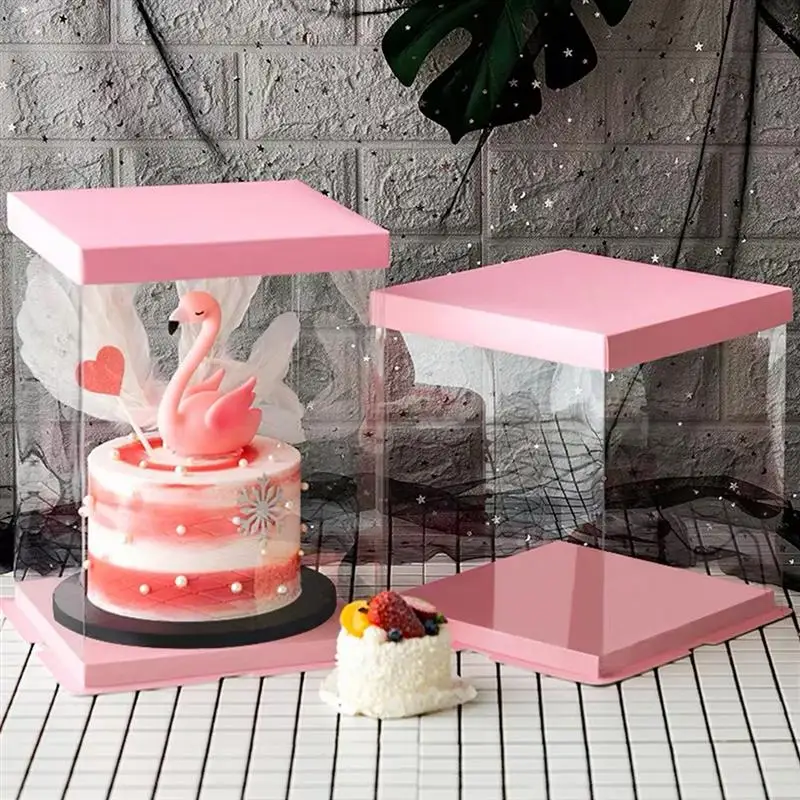 Clear Container With Lid Box Cake Cake Carrier Individual Gift Inch Board Container Transparencyextra Packaging Wedding