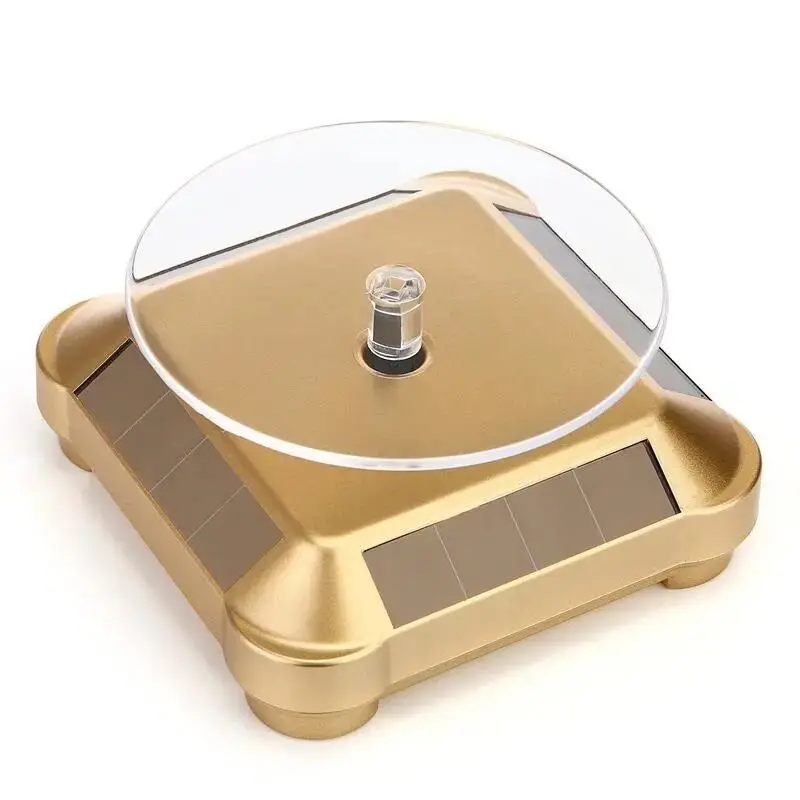 360 Degree Turntable Solar Rotating Display Stand Holder For Jewelry Spinner Watch Hobby Collection Shelf