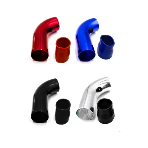 Imagen 2 del producto Kit de tubería de entrada de aire de coche de aluminio Universal de 3 pulgadas y 76mm, sistema de entrada de aire frío, Kit de tubo de conducto, filtro de aire