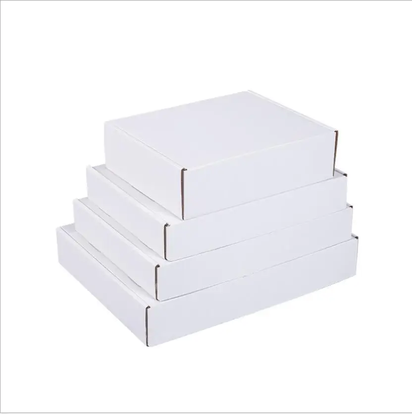 15 teile/los Weiß Papier Karton Box Für Kleine Business Verdicken Verschiffen Box Verpackung Extra Harte 3 schicht Well Karton