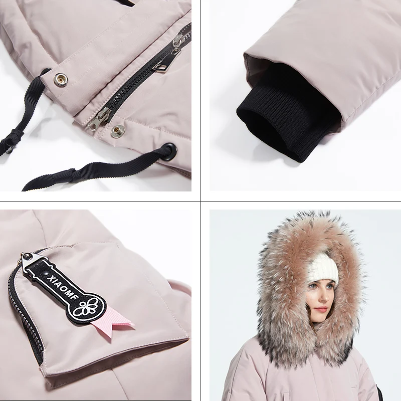 Astrid 2022 Winter new arrival down jacket women with a fur collar fashion style medium length winter coat with a hood AR-3001