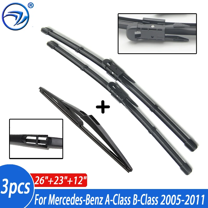 Wiper Blades For Mercedes-Benz A-Class B-Class W169 W245 Front Rear Set 2011 2010 2009 2008 2007 2006 2005 26