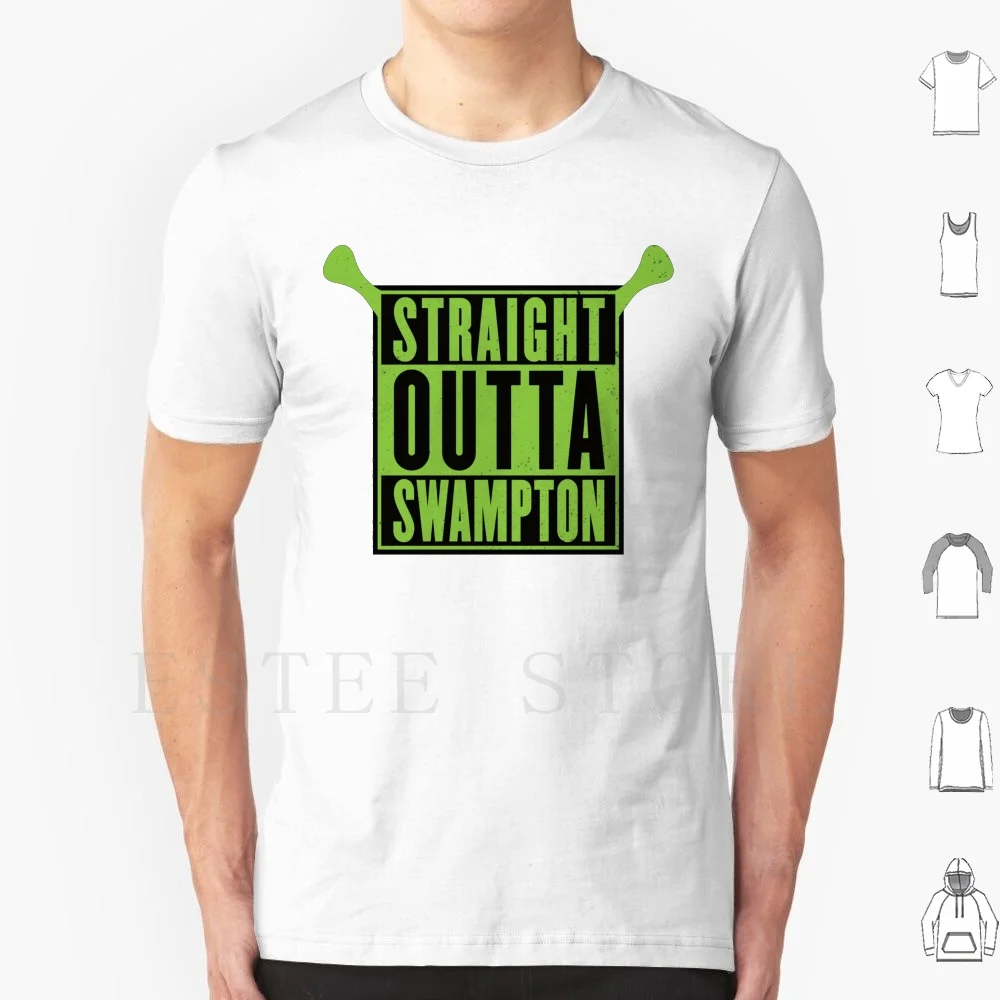 Shrek-Straight Outta Swampton T Shirt Print Cotton Straight Outta Swampton Shrek Shrek Is Life Shrek Meme Donkey Funny Shrek