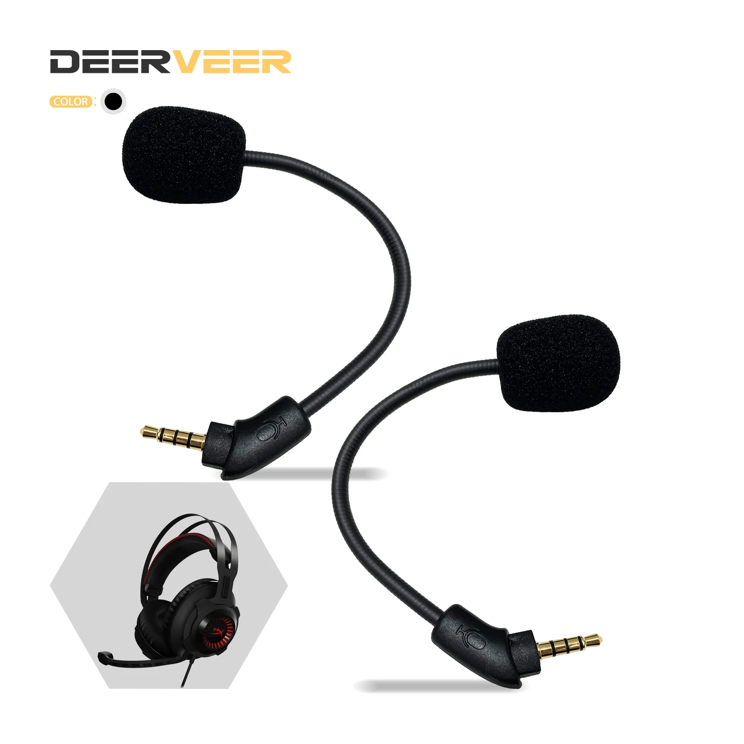 DEERVEER 1 Pcs of Replacement Game Mic Detachable Microphone Boom for HyperX Cloud Revolver, Revolver S Headphones
