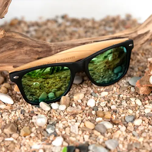 Imagen 2 del producto BOBO BIRD-gafas de sol de bambú para hombre y mujer, lentes polarizadas de madera, de Color claro, regalos de fiesta, envío directo