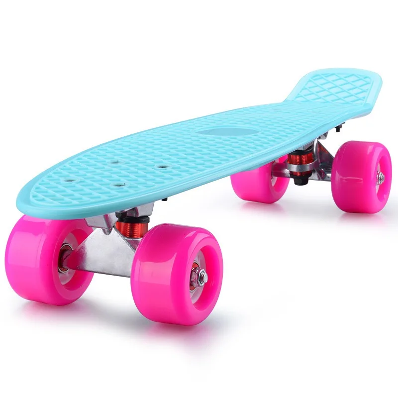 22 Inch Nhựa Ván Trượt Hoàn Thành Tàu Tuần Dương Cá Ban Con Trưởng Thành Mini Xu Ban Trẻ Em Skate Board 4 Bánh Xe Thể Thao Xe Tay Ga