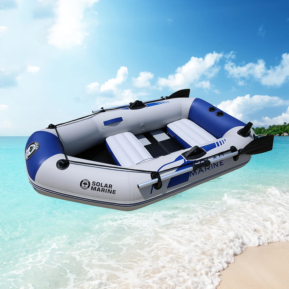 Inflatable Boat for 2 Person PVC Rowing Kayak Dinghy, Hovercraft, Ship Board Floor Professional with Oil Pump High Quality 0.7mm