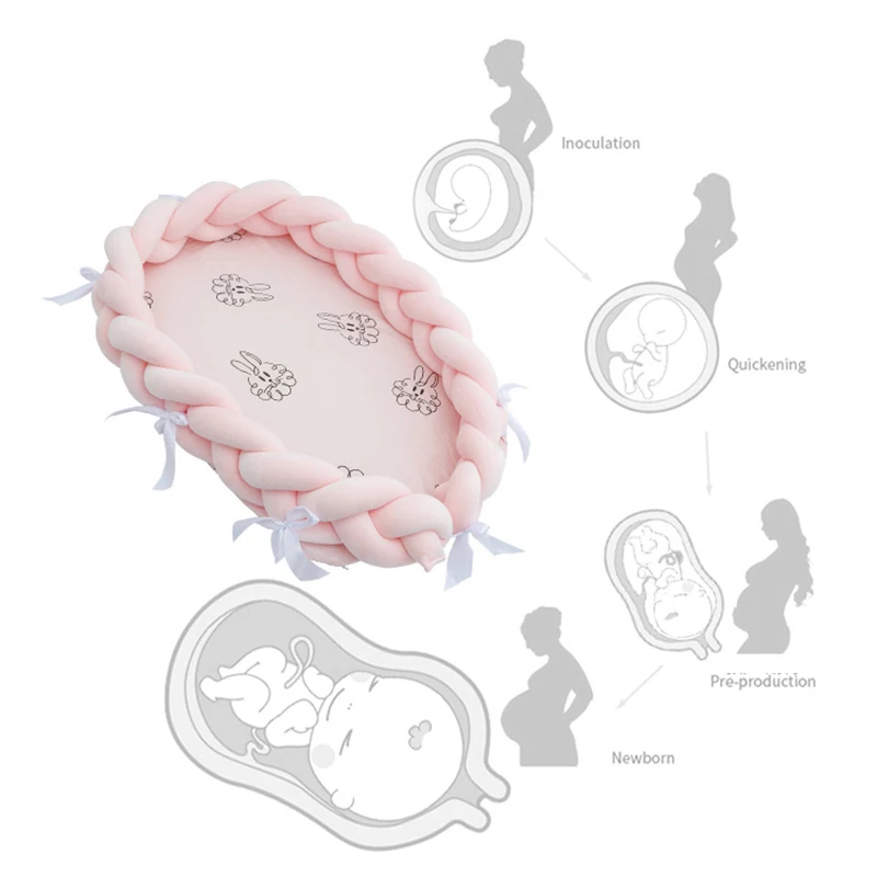 綿の新生児用クレードル,80x50cm,取り外し可能で洗えるバンパー,寝室の装飾