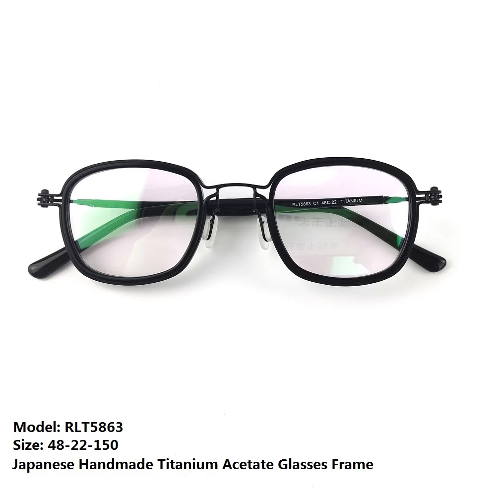 

Glasses Frame Men Titanium Acetate Japanese Handmade Fashion Square Eyeglasses Women Eyewear Prescription Optics Myopia Reading