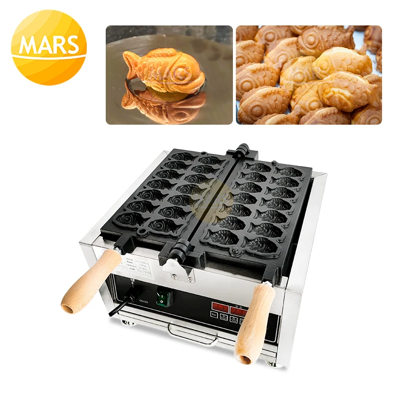 Commercial Fish Shaped Waffle Pan Maker Non-stick Fish Cone Taiyaki Maker 220v 110v Mini Taiyaki Making Machine Iron Plates