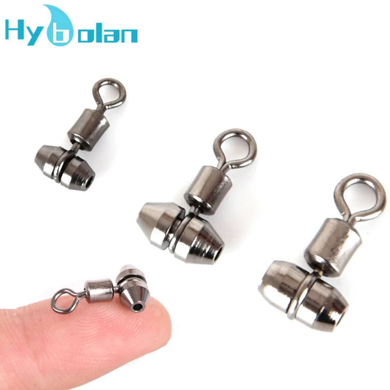 10pcs Fishing Swivels 3-way Stainless Steel Fishing Connector Rolling Bearing Swivel Hook for Carp Tackle Accessories tool