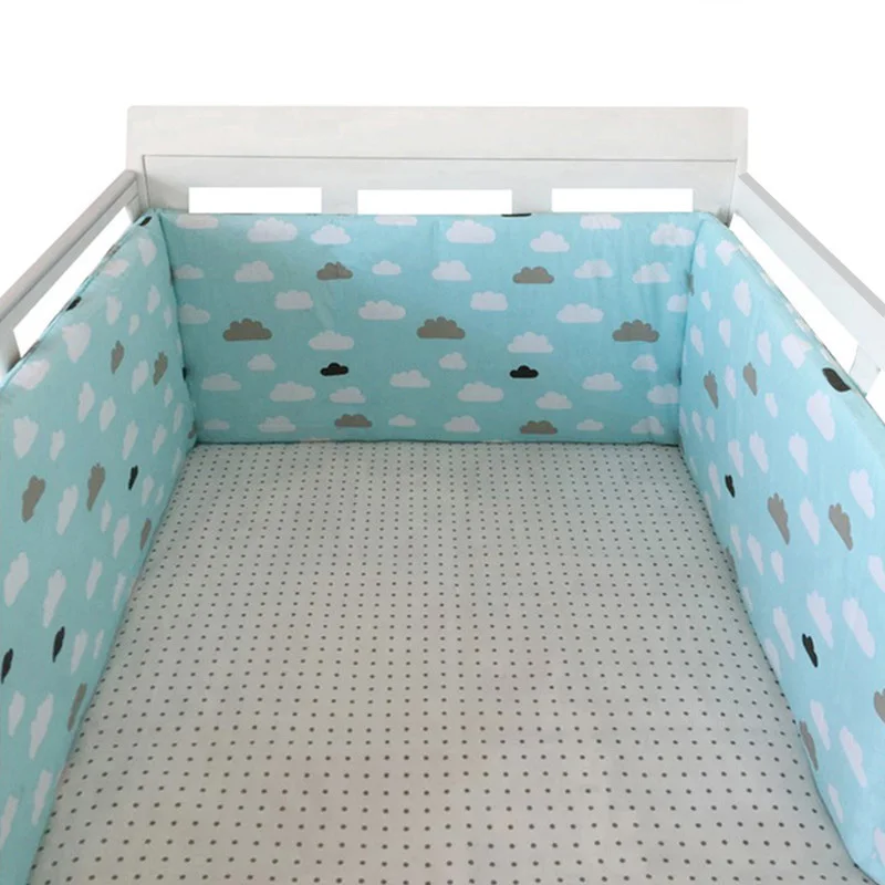 Nordic Sterne Baby Bett Verdicken Stoßstangen Zipper Design einteiliges Krippe Um Kissen Kinderbett Schutz Kissen 200*30 CM – Detail 8