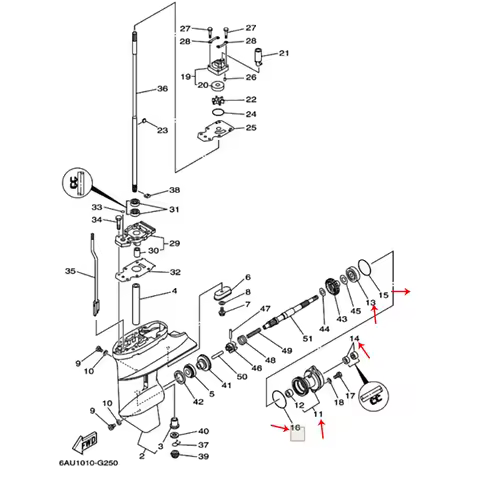 6N0-45361 Cap Lower Casing 6G1-45361 For Yamaha Outboard Parts 2T 8HP 6HP F6 F8 6N0-G5361-00-4D 6G1-45361-01-5B 6N0-G5361