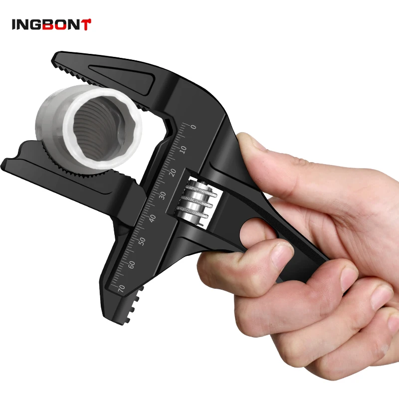 INGBONT متعددة الوظائف قصيرة مقبض العالمي وجع افتتاح كبير الحمام الأنابيب وجع قابل للتعديل سبائك الألومنيوم أداة إصلاح