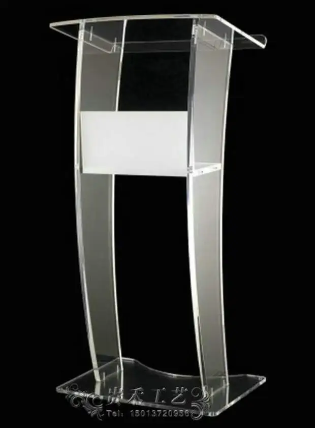 GUIHEYUN Acrylic Single Shelf Podium Lectern Acrylic Podiums, Clear Pulpits, And Lecterns