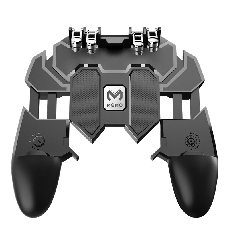 PUBG-AK66 Six Finger Gamepad Controller, Metal Trigger, Joystick Control, Pubg para IOS, Android Mobile Phone Game Pad