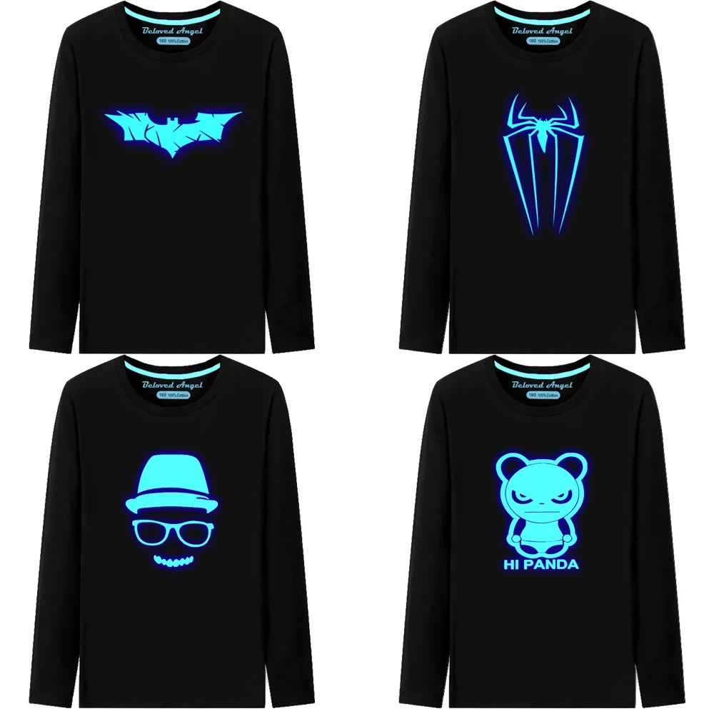 

Kids Long Sleeve T Shirt Boys Girls 3D Print Luminous T-shirts Casual Harajuku Style Streetwear Cotton Tops For Children Clothes