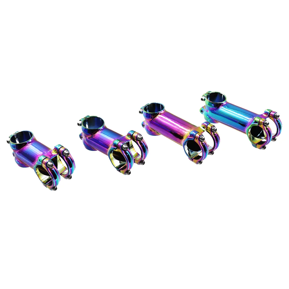 KOCEVLO MTB Colorful Stem Alloy Mountain Road Bike Stem 6/17 Degree 31.8mm Road Bike Handlebar Stem 60/70/80/90mm Rainbow Stem