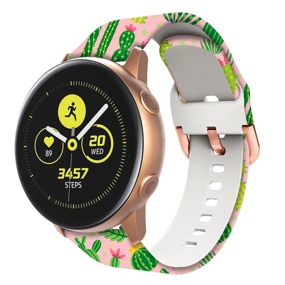 Correa de silicona de 20mm para Samsung Galaxy Watch, pulsera de 42mm Active 2 Watch 3 41mm Gear S2, Amazfit bip