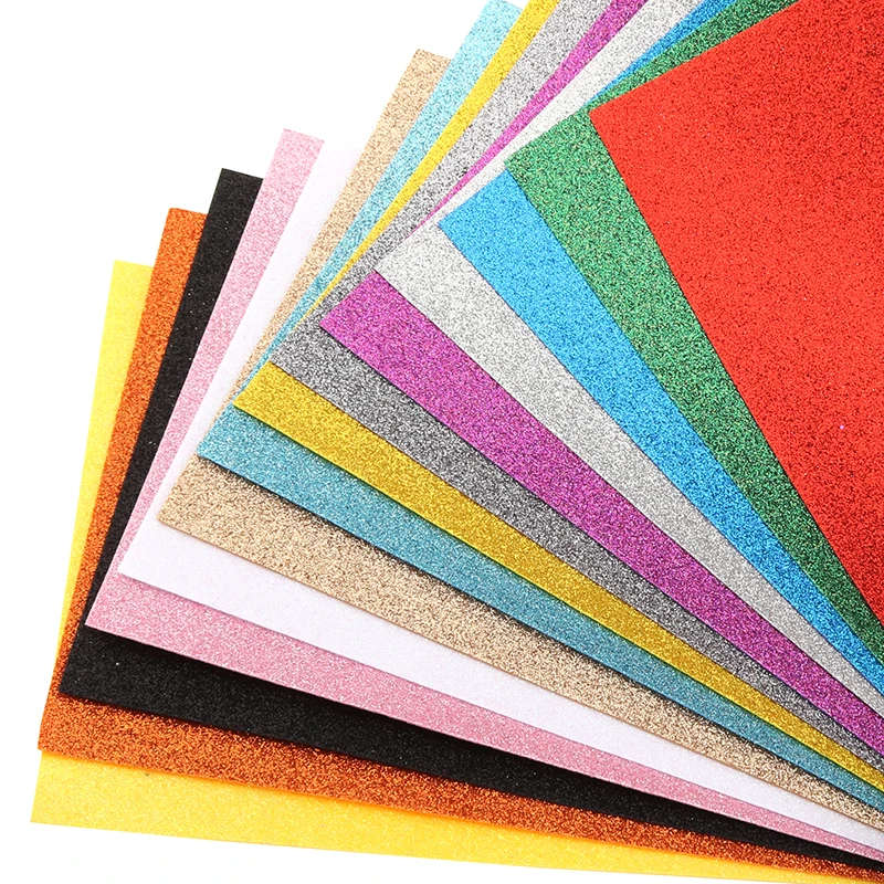 Nanchuang 1mm Thickness Glitter Colorful Non Woven Felt Fabric For Wedding Party Home Decoration Garland Material 20x30cm